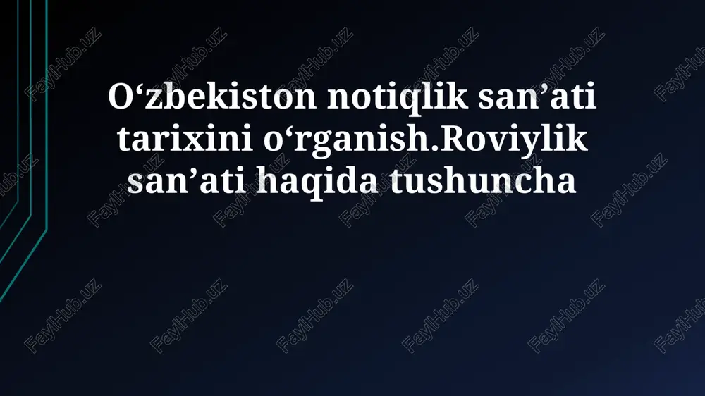 oʻzbekistonda notiqlik san'ati tarixini o'rganish — PPTX