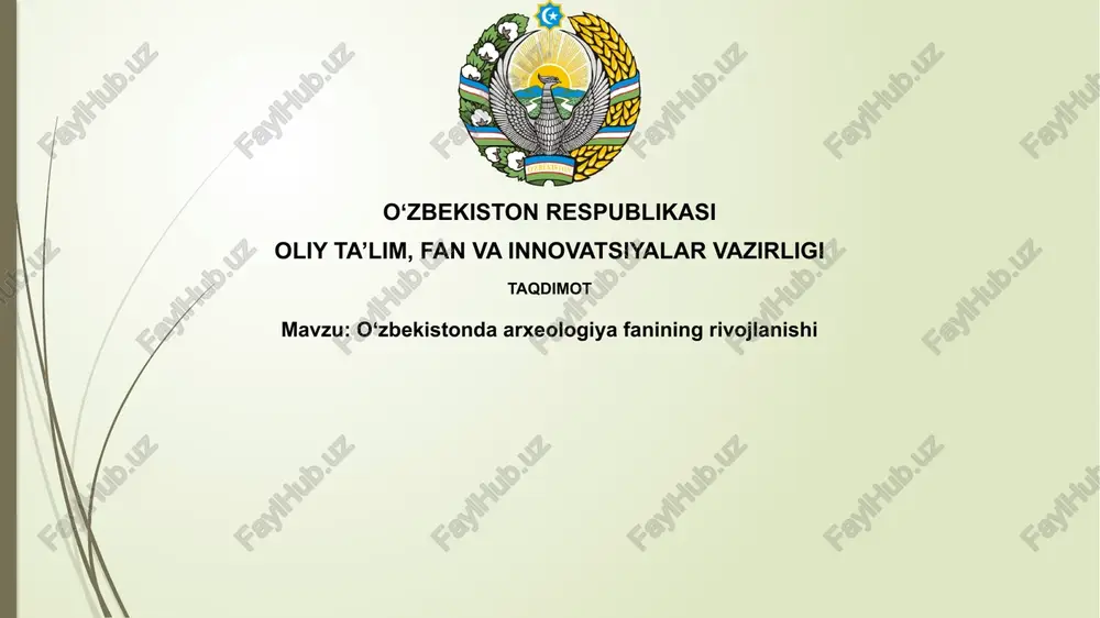oʻzbekistonda arxeologiyafaniningrivojlanishi — PPTX