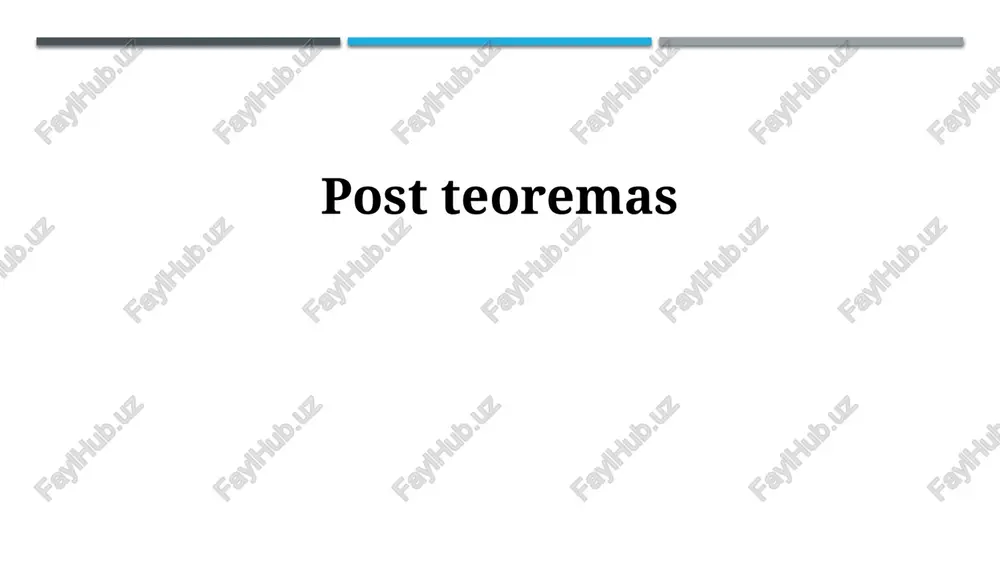 post teoremalari — PPTX