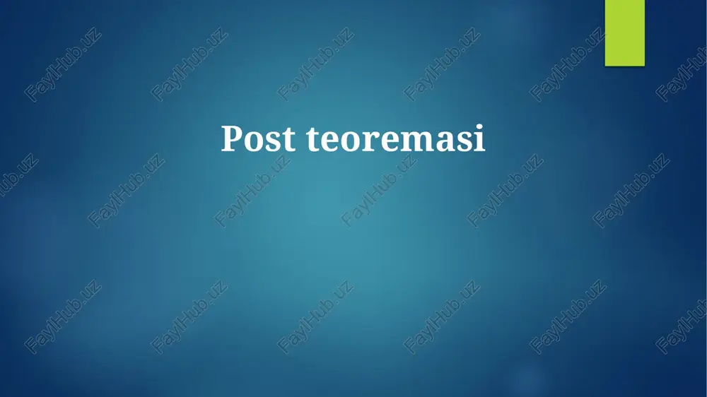 post teoremasi — PPTX