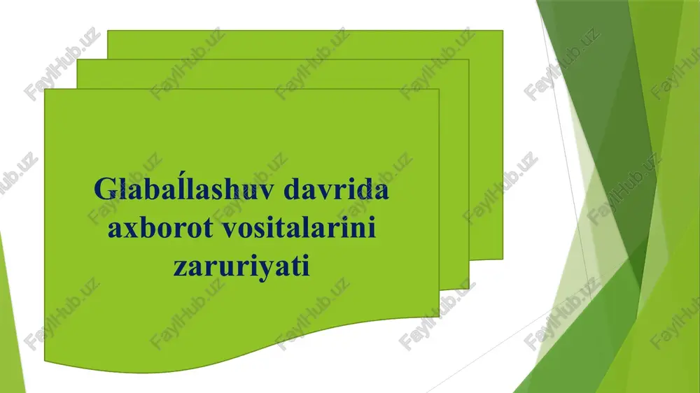 ommaviy axborot vositalari — PPTX