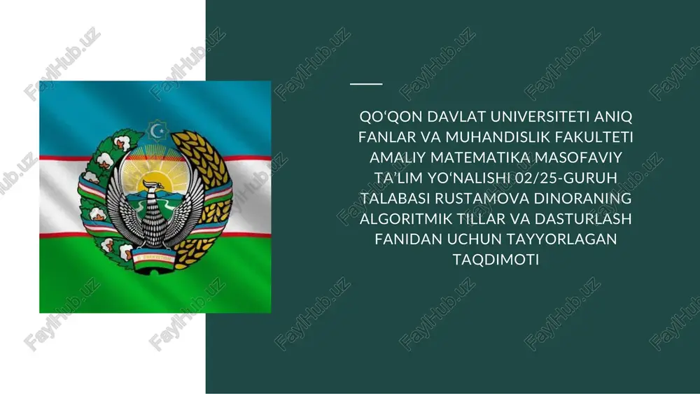 xotiraviy samara vaqt samarasi / algoritimning murakkablik darajasi.algoritimning taqqoslash usullari — PDF