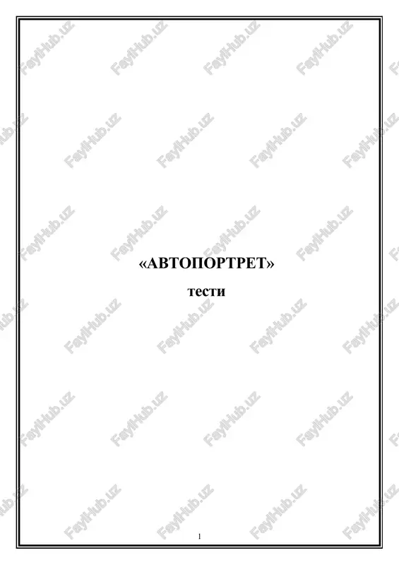 "avtoportret" testi — DOC