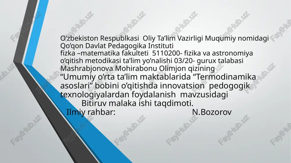 termodinamika asoslari — PPTX
