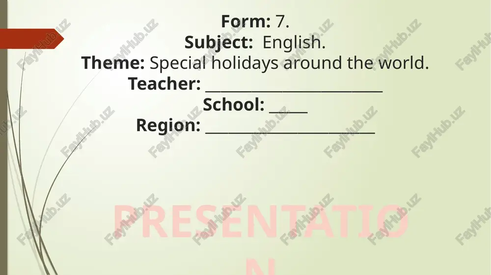 special holidays around the world. — PPTX