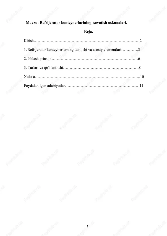 refrijerator konteynerlari — DOCX
