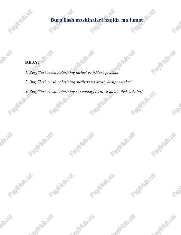 burg'ilash mashinalari — DOCX