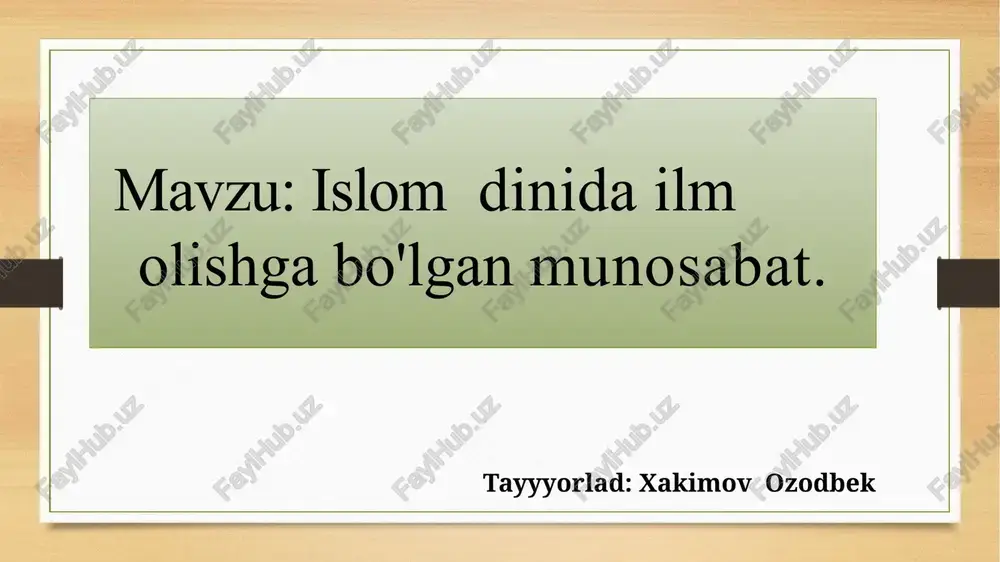 islomdini o'rganish — PPTX