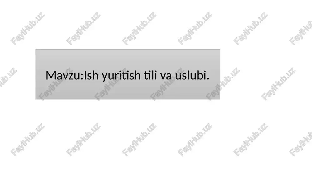 ishyuritishtili va uslubi — PPTX