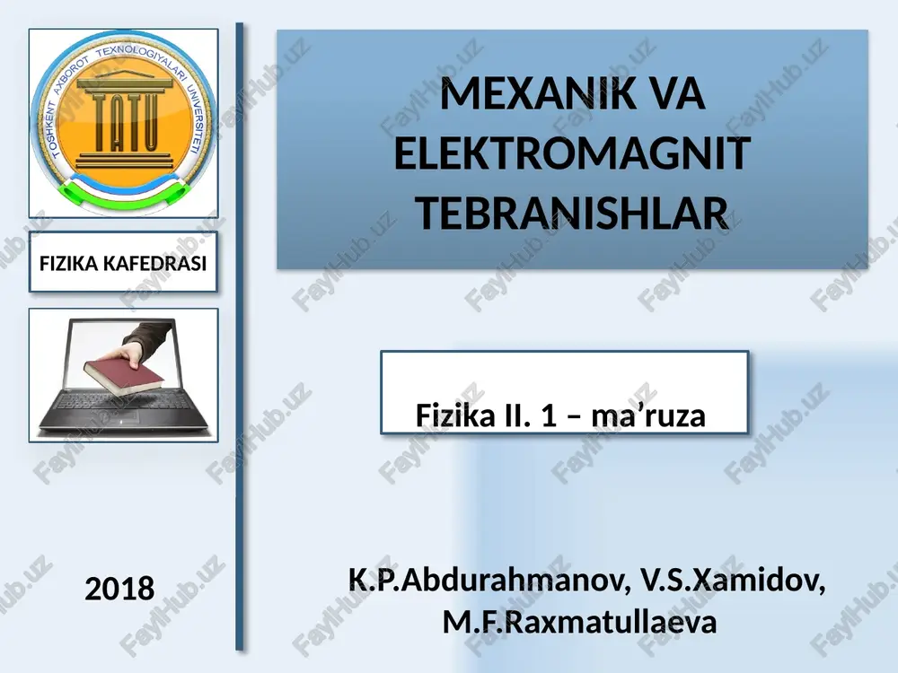 mexanik va elektromagnit tebranishlar5 — PPTX