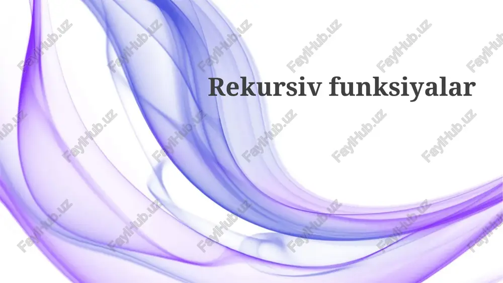 rekursiv funksiyalar — PPTX