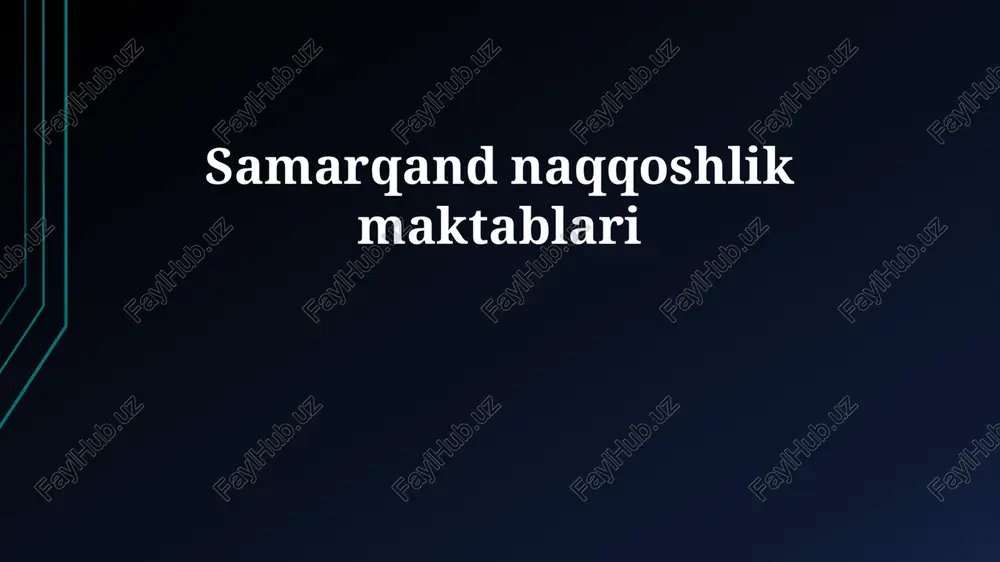 samarqand dekorativ rassomlik maktablar — PPTX
