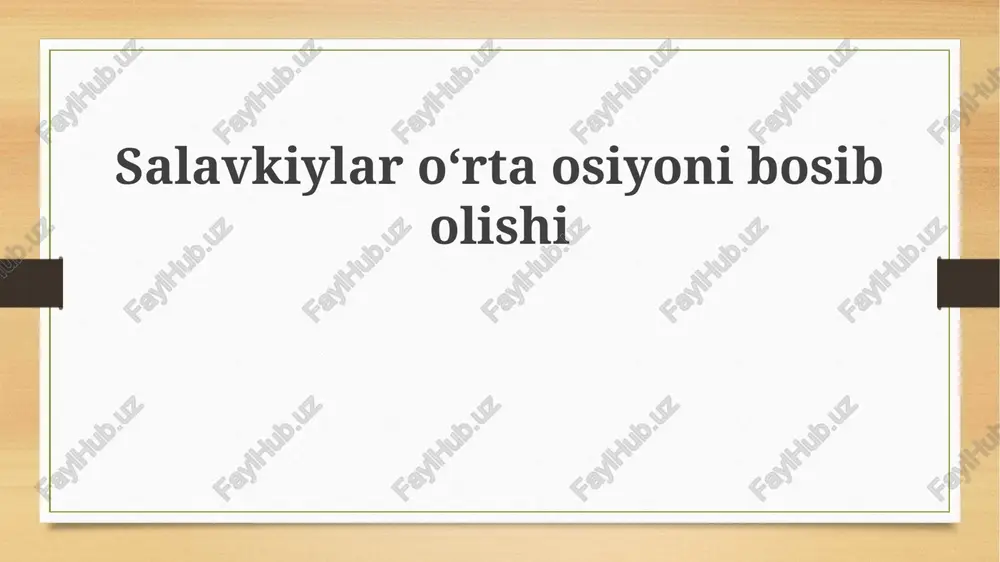 salavkiylar istilosi — PPTX