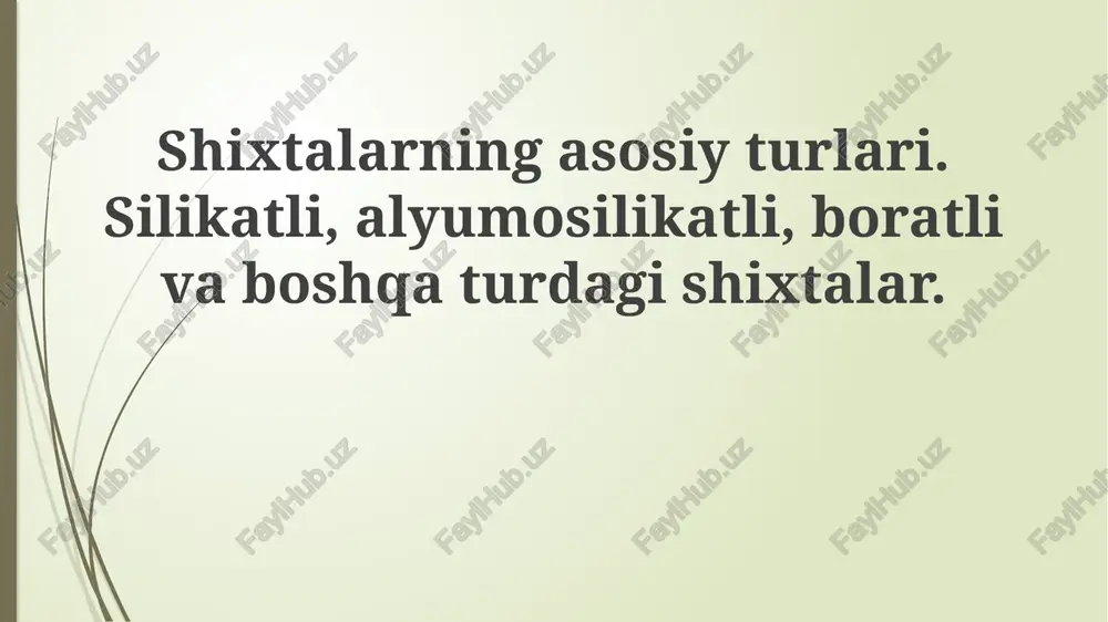 silikat shixlalari — PPTX