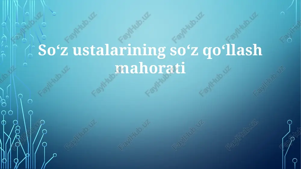 so‘zustalariningso‘zqo‘llashmahorati — PPTX
