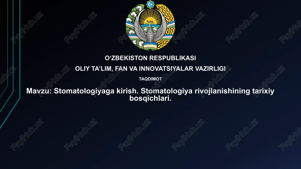stomatologiyaga kirish — PPTX