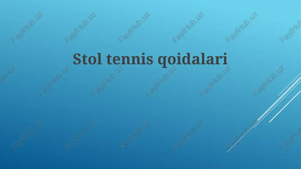 stoltennisqoidalari — PPTX