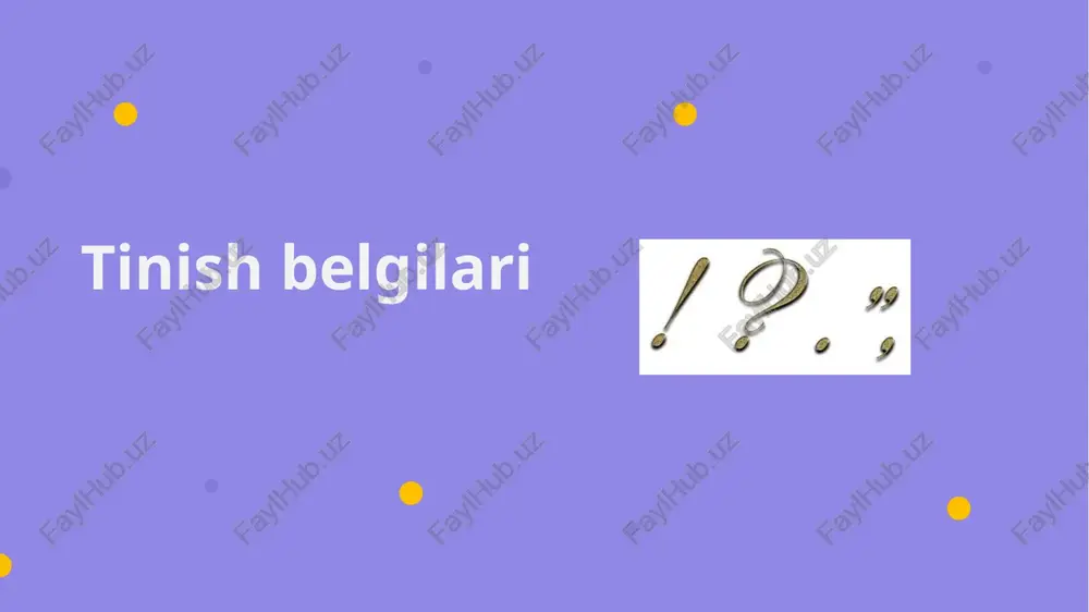 tinishbelgilari — PPTX