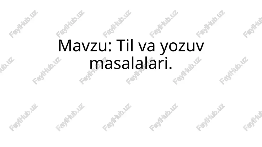 til va yozuv masalalari — PPTX