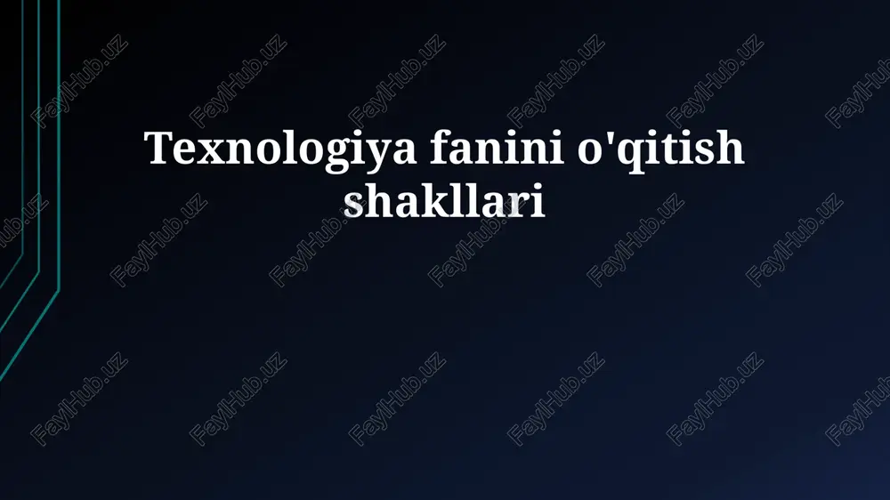 o'qitish texnologiyalarining shakllari — PPTX