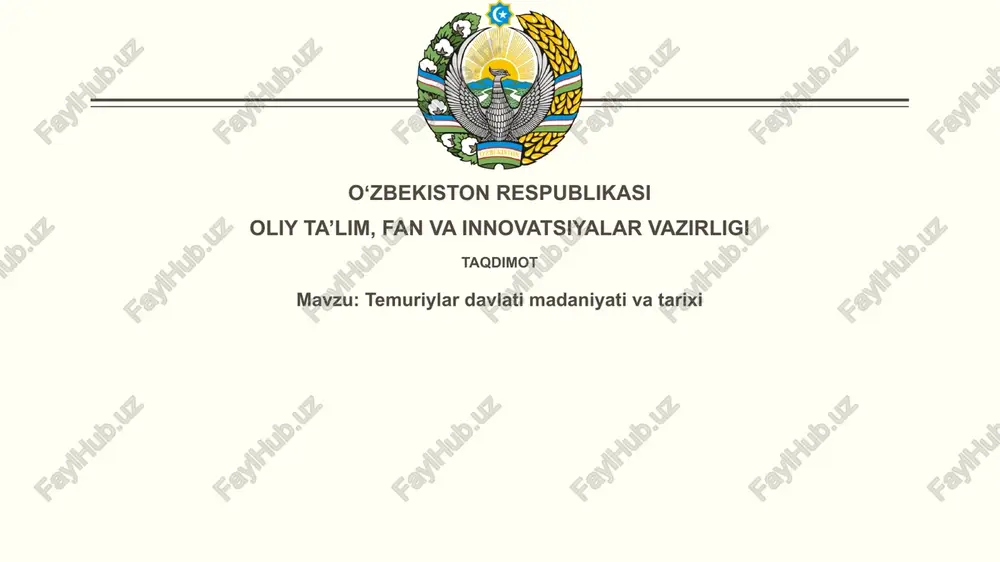 temuriylardavlatimadaniyativatarixi — PPTX