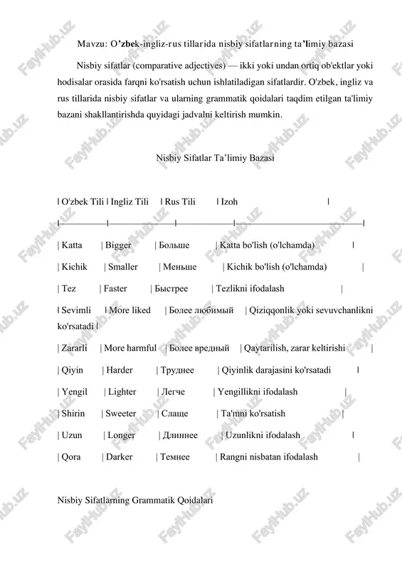 nisbiy sifatlar ta’limiy bazasi — PDF