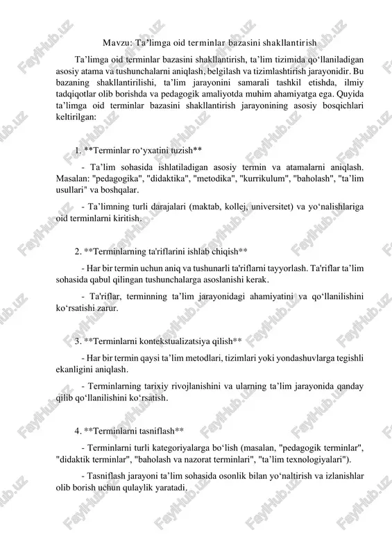 ta’limga oid terminlar bazasini shakllantirish — PDF