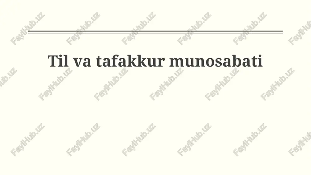 til va tafakkur munosabati — PPTX