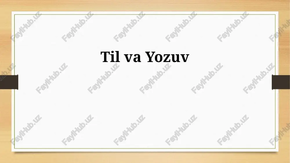 til va yozuv — PPTX