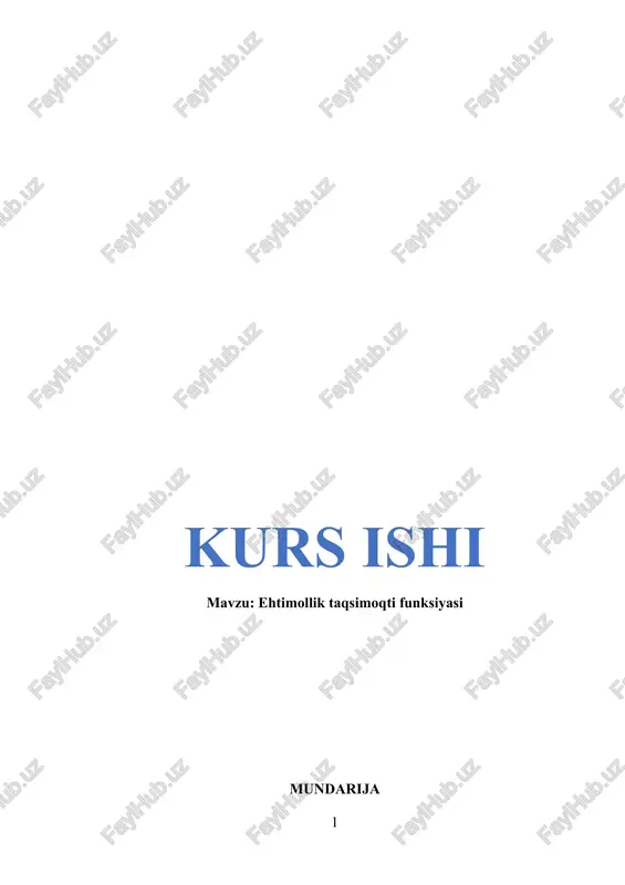ehtimollik taqsimoti funksiyasi — DOCX
