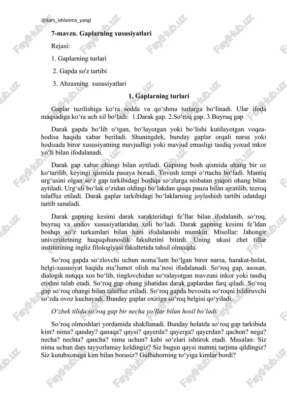 gaplarning xususiyatlari — DOCX
