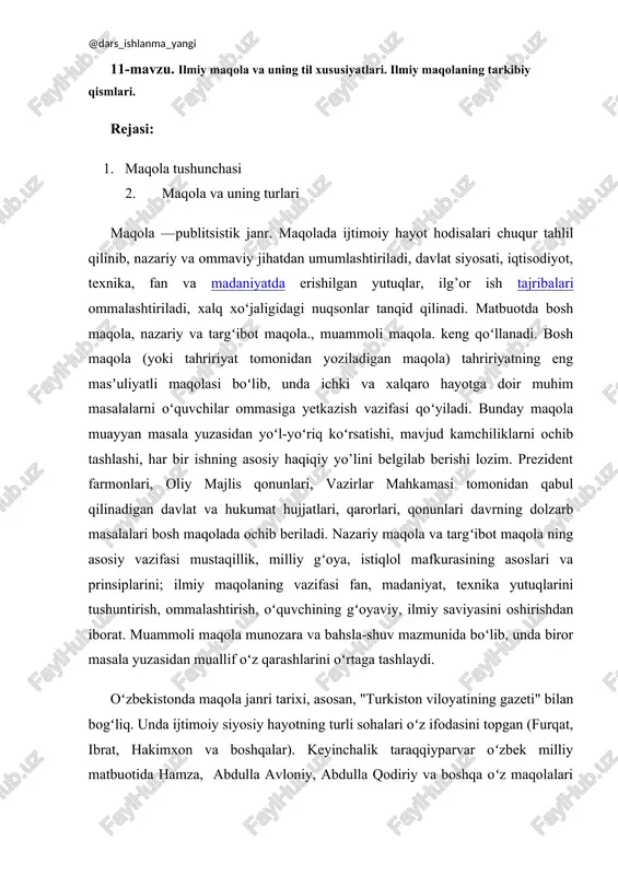 ilmiy maqola va uning til xususiyatlari — DOCX