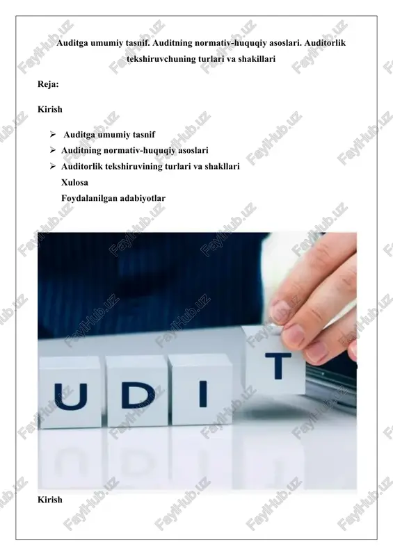 auditning normativ-huquqiy asoslari — DOCX