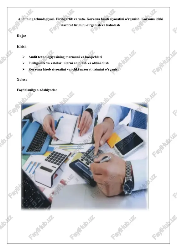 audit texnologiyasi — DOCX