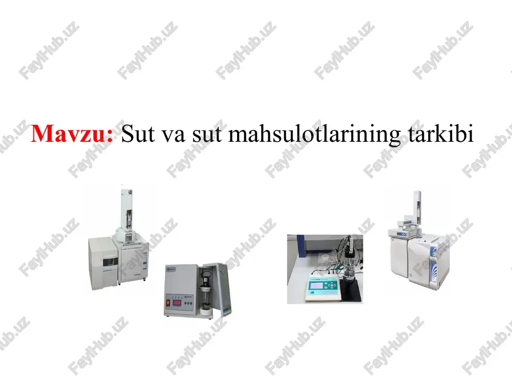 sut va sut mahsulotlarining tarkibi — PPTX