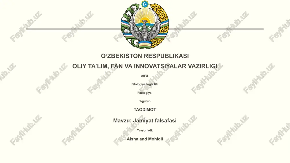 jamiyat falsafasi — PPTX