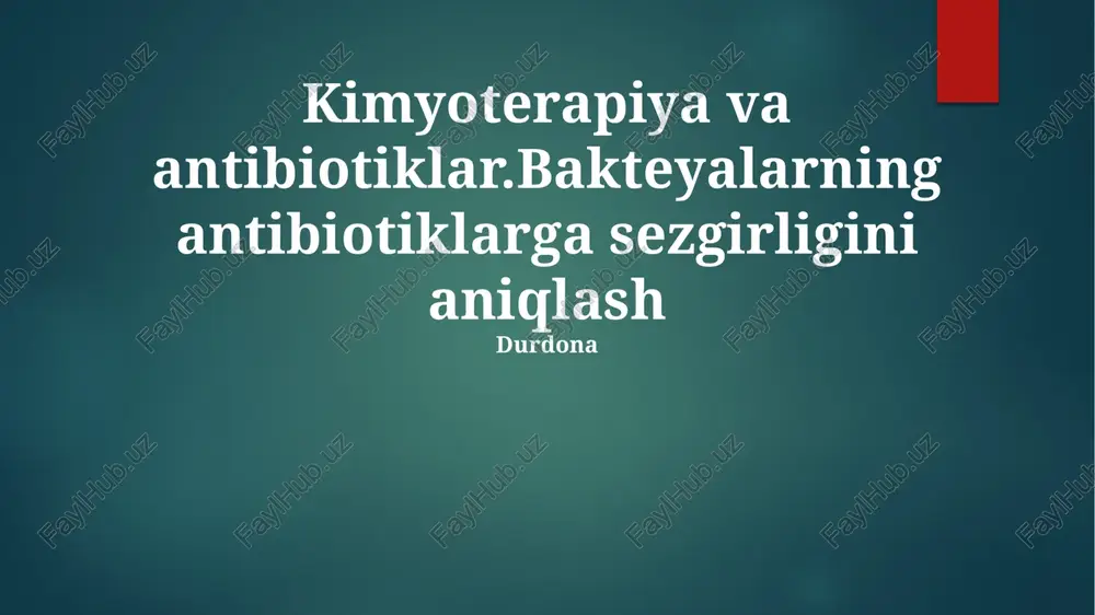 kimyoterapiya va antibiotiklar — PPTX