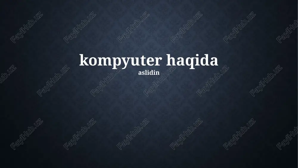 markaziy protsessor (cpu) va tezkor xotira (ram) — PPTX