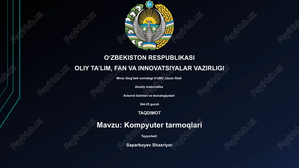 kompyuter tarmoqlari asoslari — PPTX