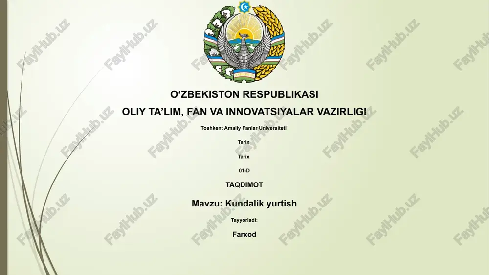 kundalik yurtish — PPTX