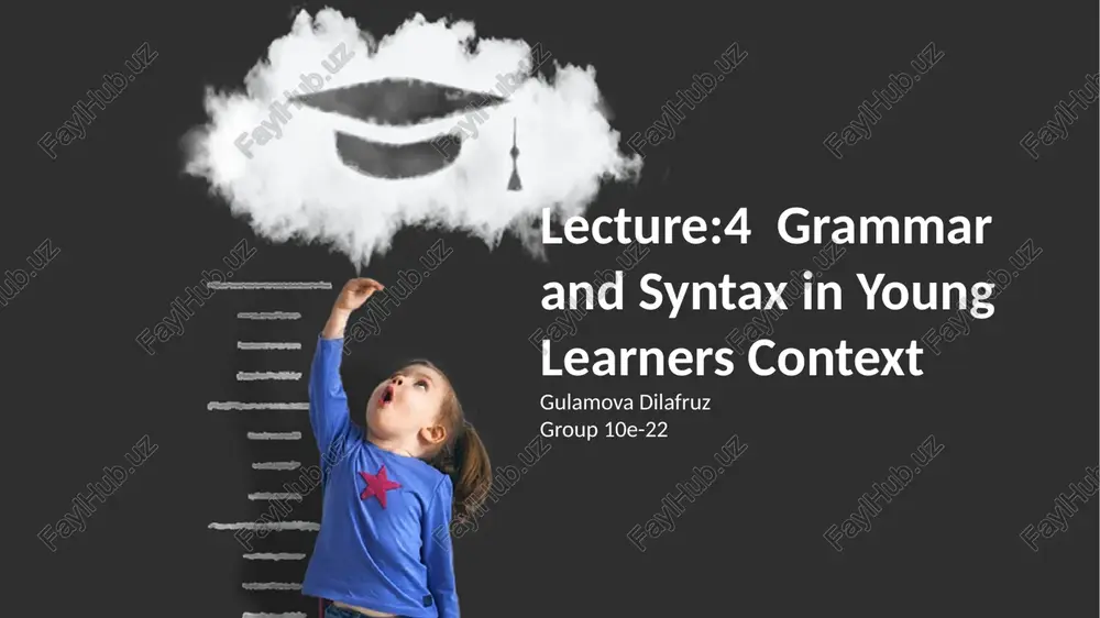 grammar and syntax in young learners context — PPTX