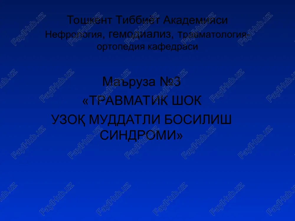 travmatik shok — PPT