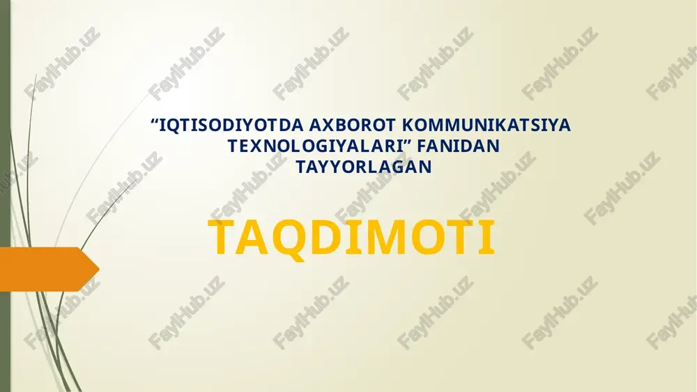 o’zbekistonda bank sektorini raqamlashtirish samaradorligi. — PPTX