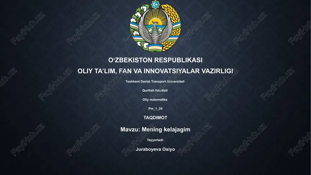 mening kelajagim — PPTX