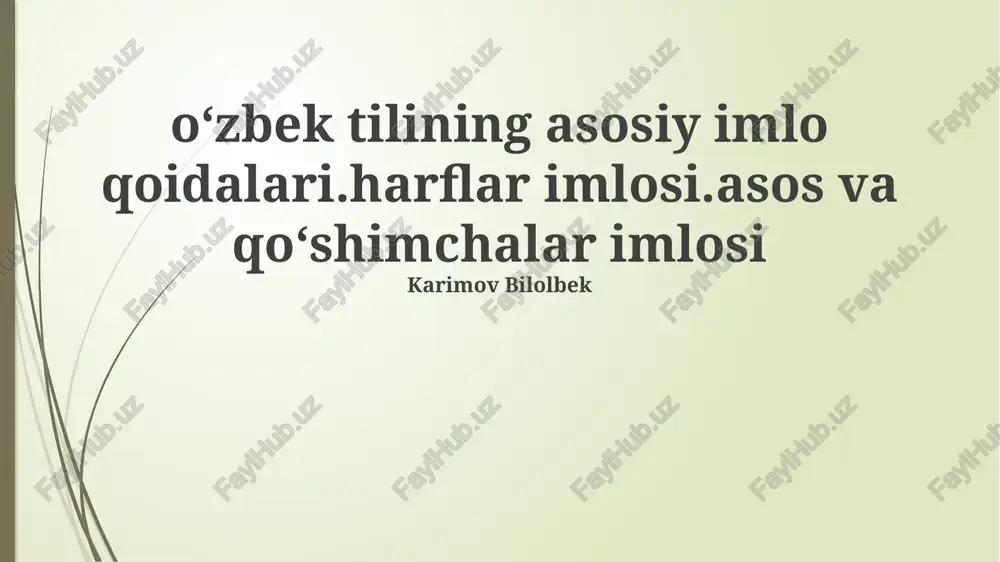oʻzbek tilining asosiy imlo qoidalari — PPTX