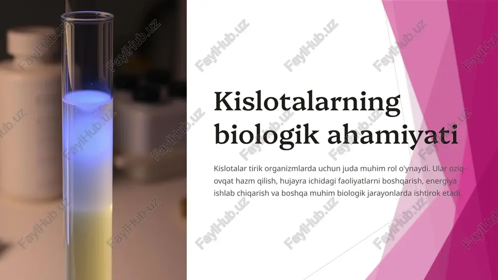 kislotalarning biologik ahamiyati — PPTX