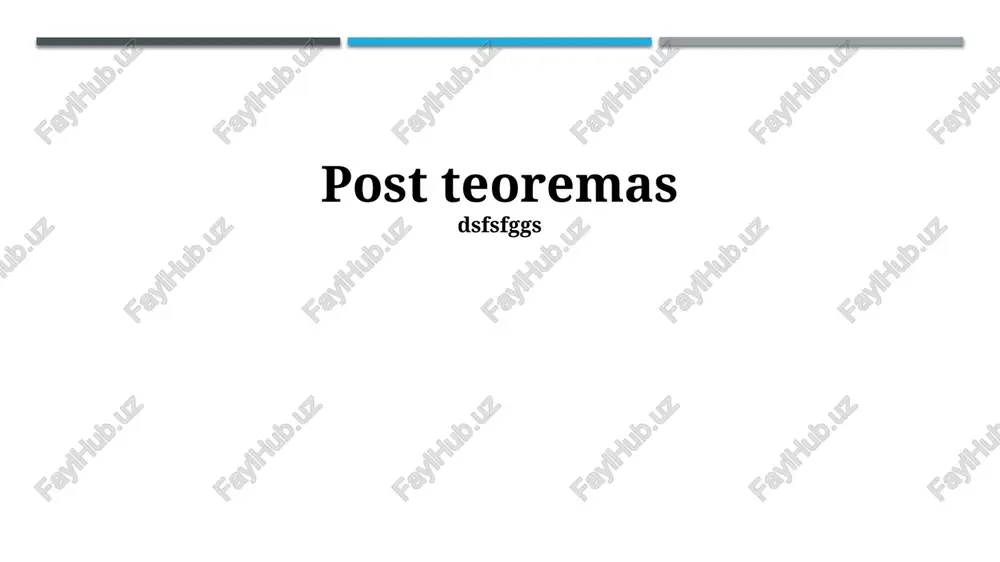 post teoremalari — PPTX
