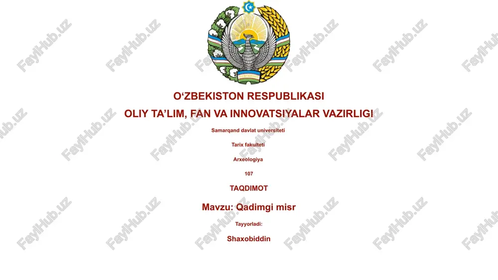 qadimgi misr — PPTX