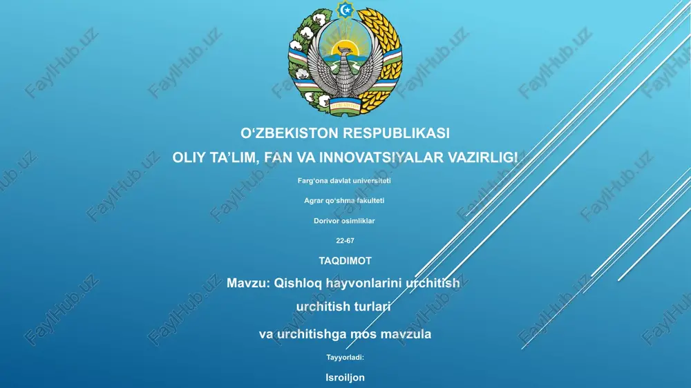 qishloq hayvonlarini urchitish — PPTX