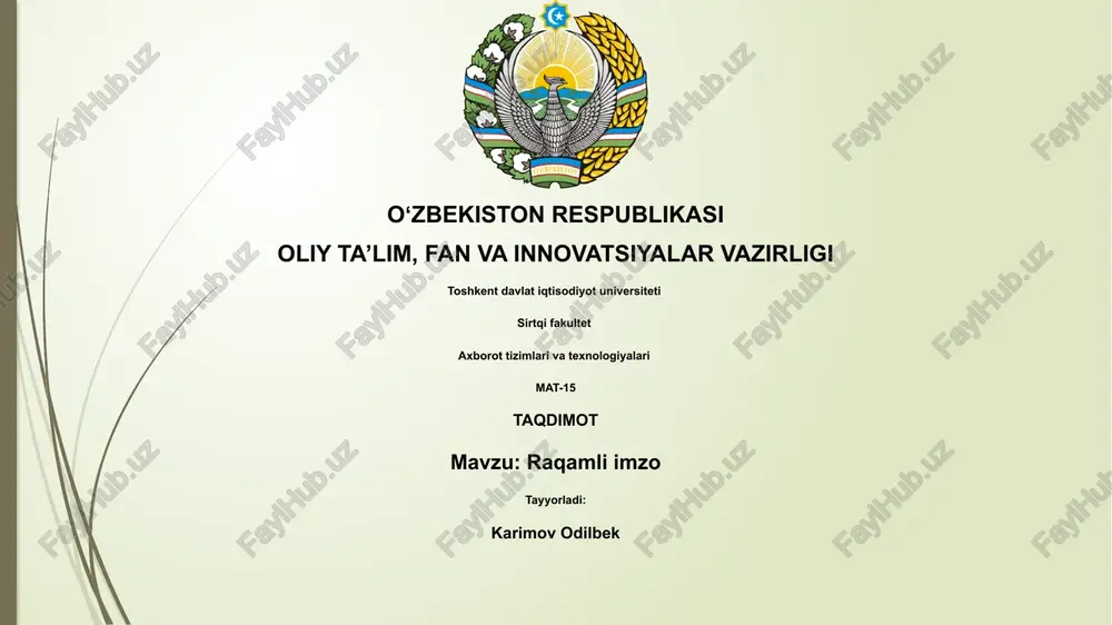 raqamli imzo — PPTX